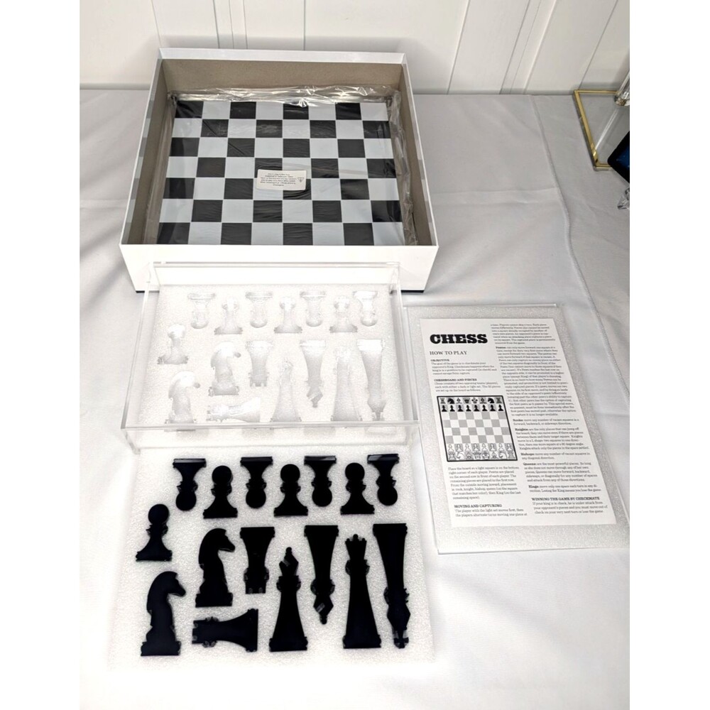 New - John N. Hansen Co. Classic Game Collection - Acrylic Chess Set - Ages 13+ - Picture 4 of 7